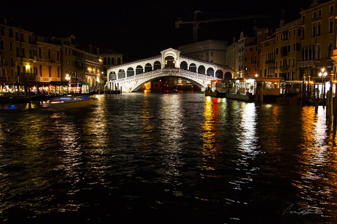 The Rialto Bridge By Night